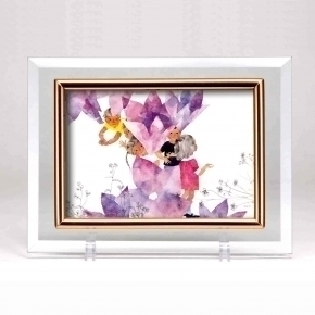 いわさきちひろ クリスタルフォトフレーム  「桔梗と子どもたち」