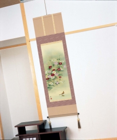 浮田秋水 掛軸(尺三) 「秋桜」