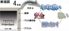 防災ミラーL(割れないクン) ナチュラル