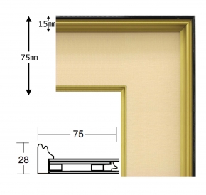 【色紙額】黒金 色紙(マット付き)273×242mm (ベージュ)