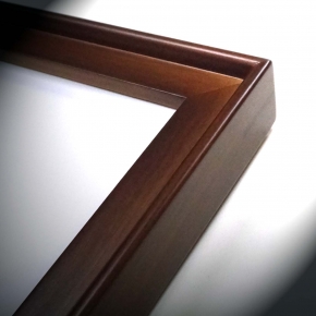 【角額】高級木製正方形額・壁掛けひも・アクリル付き■9787 400角(400×400mm)ブラウン