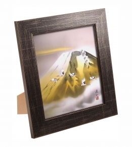 伊藤渓山色紙額(スタンド付)「金富士」