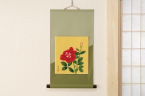 葛谷聖山(くずやせいざん)色紙掛 「バラ」