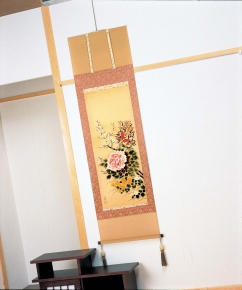 宮内白嶺 掛軸 「四季草花」