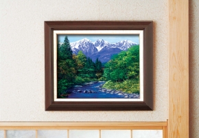 広瀬和之油絵額F6「白馬岳」