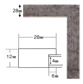 長方形額(500×250mm) 銀柄紋