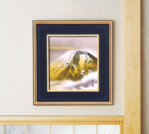 ■伊藤渓山色紙額「金富士」