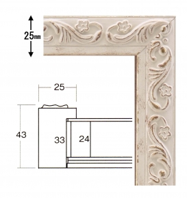 【角額】正方形額・深みのある額 ■8201 200角(200×200mm)ホワイト