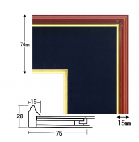 【色紙額】赤金 色紙(マット付き)273×242mm (紺)