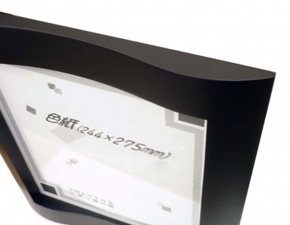 【スタンド付き】4877 ブラック■ウェーブ色紙額(8×9)273×242mm