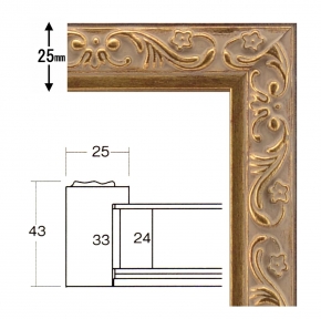 【角額】正方形額・深みのある額 ■8201 200角(200×200mm)アンティークゴールド