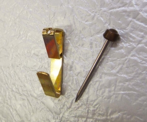 1本針フック3001(合板・木壁・石こうボード用)3個入り ゴールド