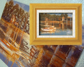 モネ名画額サム(立体加工付き)「アルジャントーユの橋」