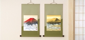 葛谷聖山(梅月) 色紙掛  「金富士」