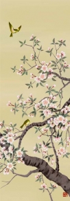 ■ 花鳥画(尺五)掛軸・北山歩生「桜花」