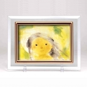 いわさきちひろ クリスタルフォトフレーム  「緑の風の中の少女」