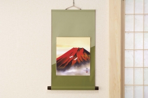 伊藤渓山色紙掛「赤富士」