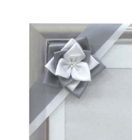 寸巾パール 葬儀額(遺影額)リボン付 (うす墨)