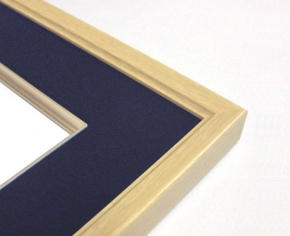 ナラ色木製色紙額(マット付き)273×242mm(紺) /【紙額】緞子色紙額・和風色紙額・和風色紙額