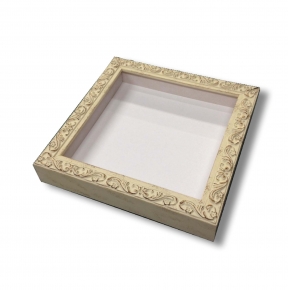 【角額】正方形額・深みのある額 ■8201 300角(300×300mm)ホワイト