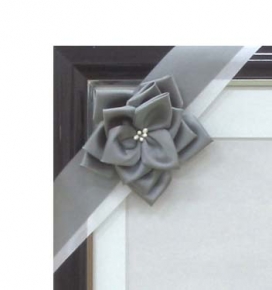 寸巾パール 葬儀額(遺影額)リボン付 (黒しんじゅ)