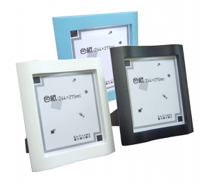 【スタンド付き】4877 ホワイト■ウェーブ色紙額(8×9)273×242mm