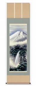 ■掛け軸(尺五) 「霊峰富士山」・鈴村秀山「富士幽谷」