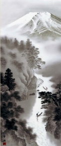 ■掛け軸(尺五) 「霊峰富士山」・戸塚翠漣「富峰山水」