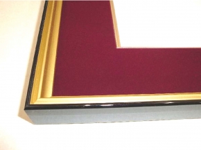 【色紙額】黒金 色紙(マット付き)273×242mm (エンジ)