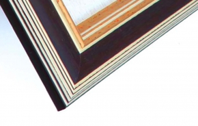 葛谷聖山(梅月)日本画額F6(黒) 「金富士」