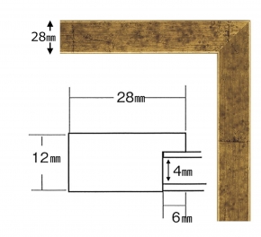 長方形額(600×300mm) 金柄紋
