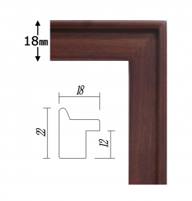 【角額】高級木製正方形額・壁掛けひも・アクリル付き■9787 400角(400×400mm)ブラウン