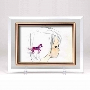 いわさきちひろ クリスタルフォトフレーム  「横顔」