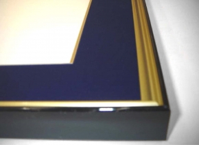 【色紙額】黒金 色紙(マット付き)273×242mm (紺)