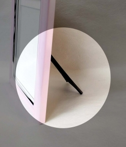 スタンド式葬儀額(遺影額)パール キャビネサイズ・うす墨