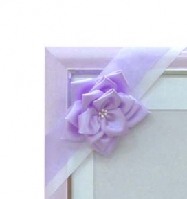 寸巾パール 葬儀額(遺影額)リボン付 (ふじ)