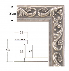 【角額】正方形額・深みのある額 ■8201 200角(200×200mm)シルバー