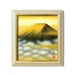 葛谷聖山(梅月)色紙額(8125)金富士