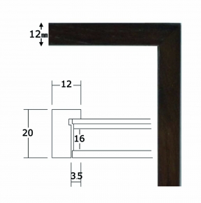 【角額】紫外線から作品を守るUVカットアクリル付き■9102 150角(150×150mm) 墨