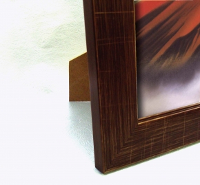 伊藤渓山色紙額(スタンド付)「赤富士」