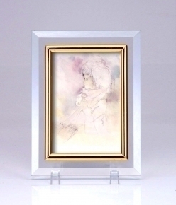 いわさきちひろ クリスタルフォトフレーム  「マフラーをした少女」