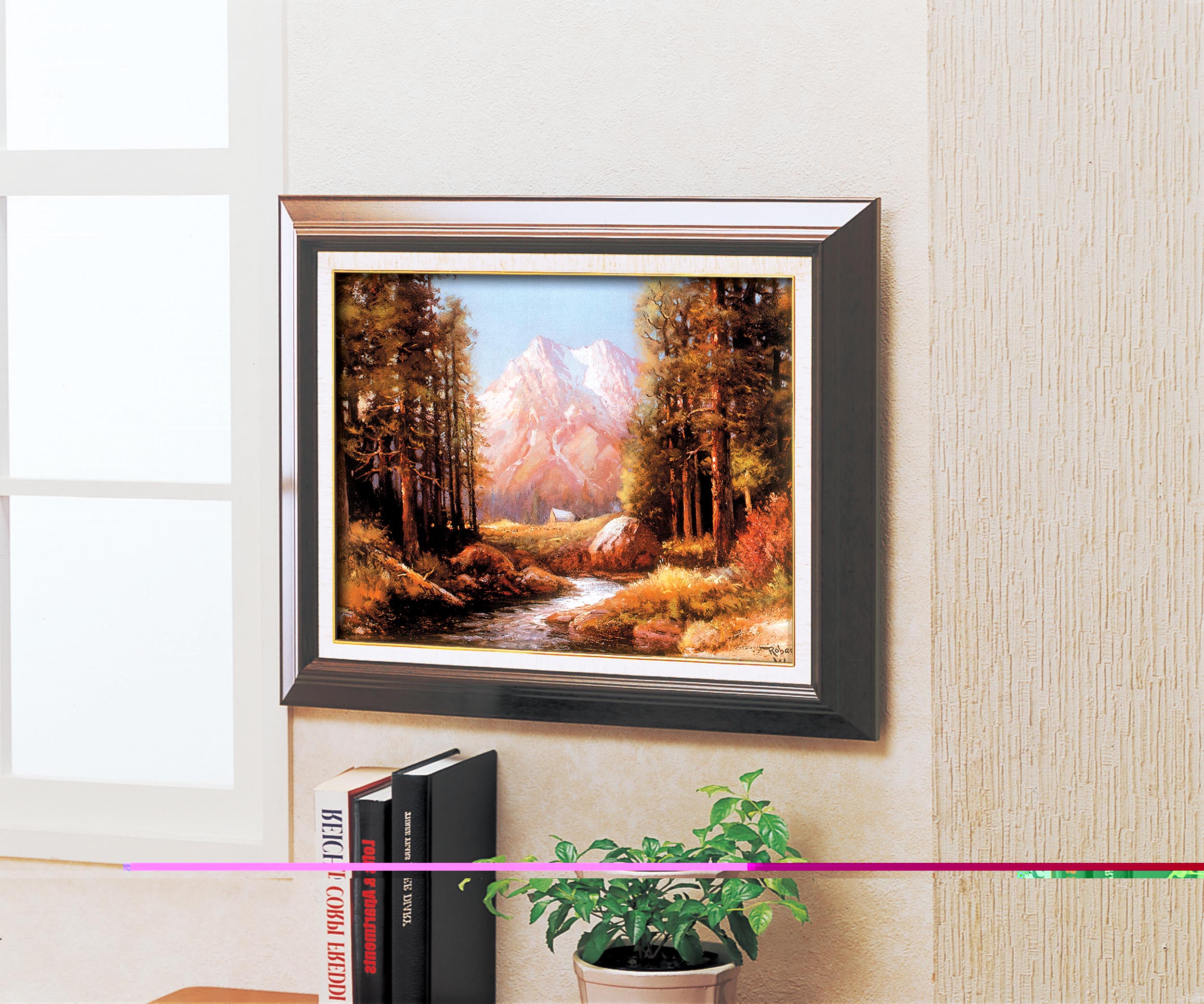 名画額F6号 ウッド「雄大な峰々」