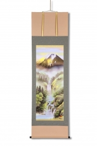 宇田川彩悠 掛軸(尺五) 「飛翔金富士山水」