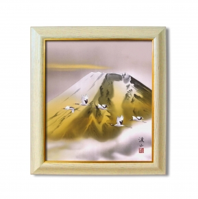 ■伊藤渓山8125色紙額「金富士」