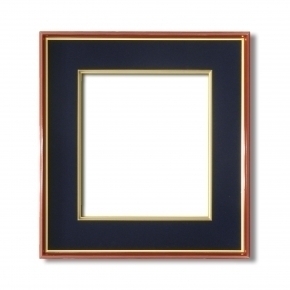 【色紙額】赤金 色紙(マット付き)273×242mm (紺)