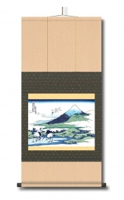 葛飾北斎(浮世絵掛軸尺三) 「相州梅沢庄」