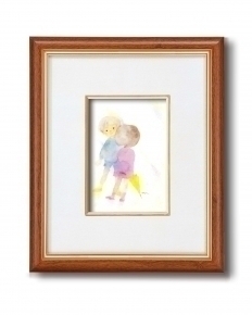 いわさきちひろインチ額  二人の子ども