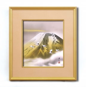 ■伊藤渓山 4988色紙額「金富士」