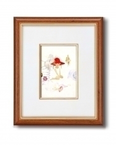 いわさきちひろインチ額  貝殻と赤い帽子の少女