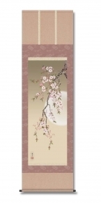 花鳥画(尺五)掛軸・伊藤渓山「夜桜」